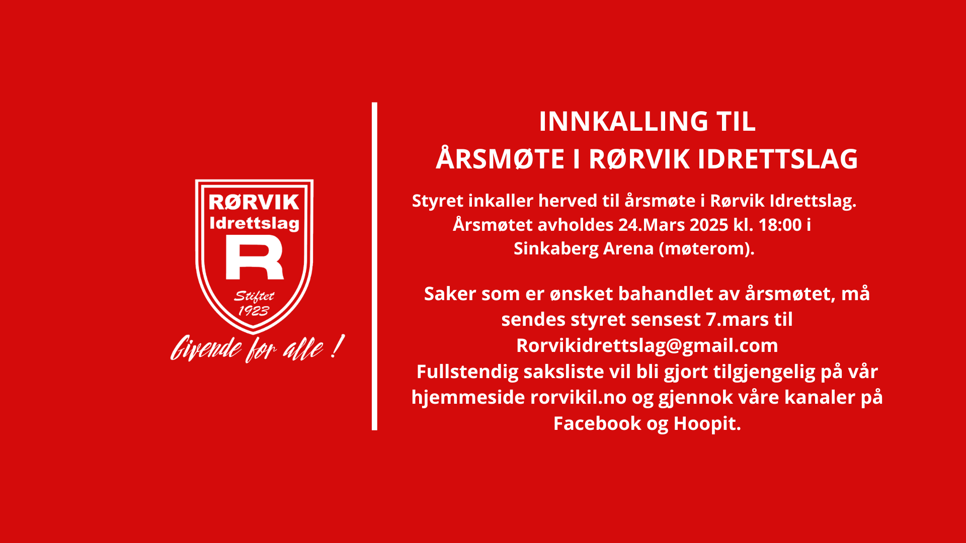 Bilde knyttet til INNKALLING TIL ÅRSMØTE
